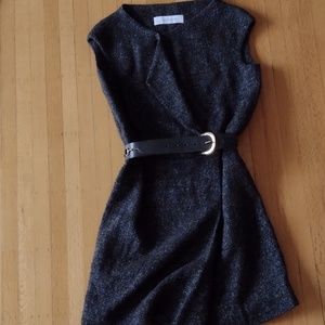 Cacharel Paris wool faux-wrap dress